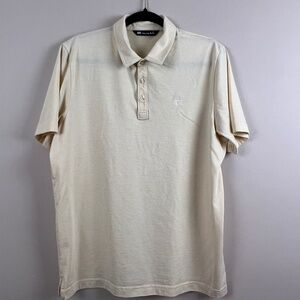 Travis Mathew Yellow Button Polo Short Sleeve Men’s Large Pima Cotton Polyester